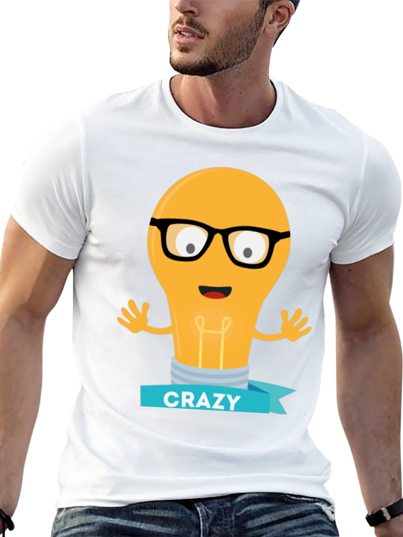 Crazy Lightbulb T-Shirt - Geeky Fun Tee