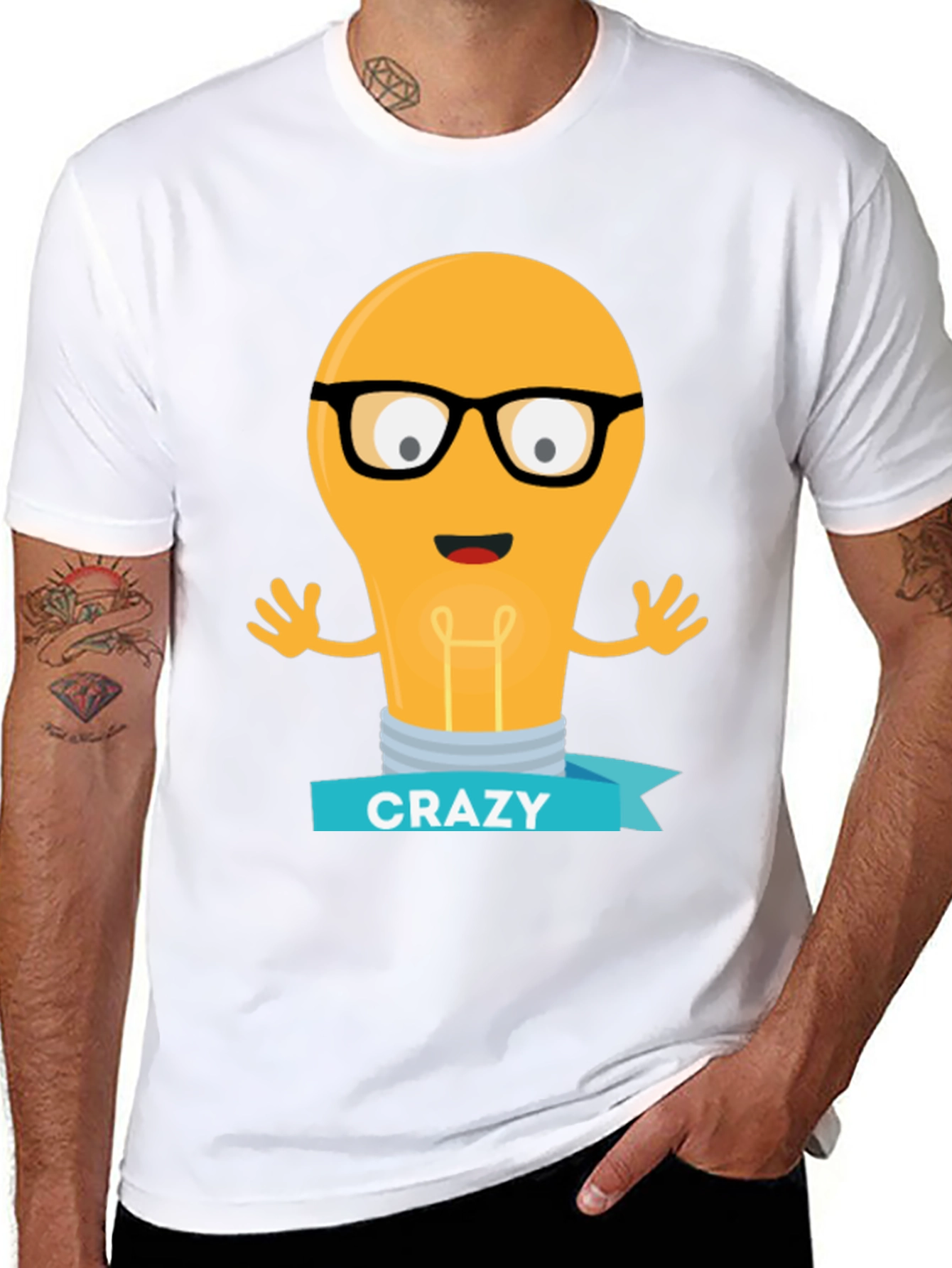 Crazy Lightbulb T-Shirt - Geeky Fun Tee