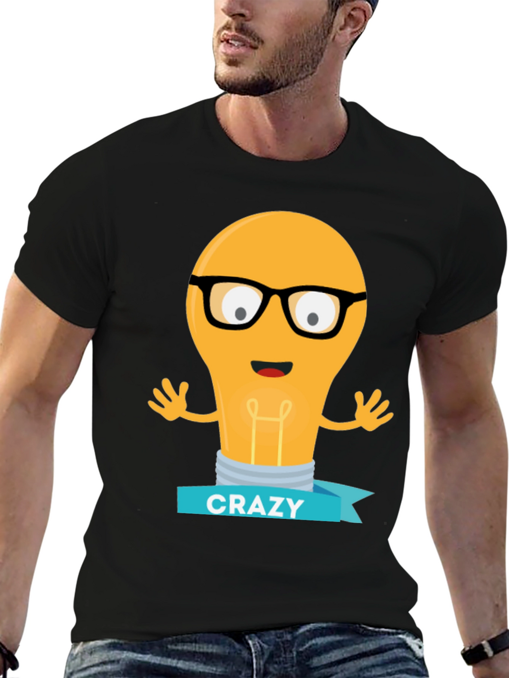 Crazy Lightbulb T-Shirt - Geeky Fun Tee