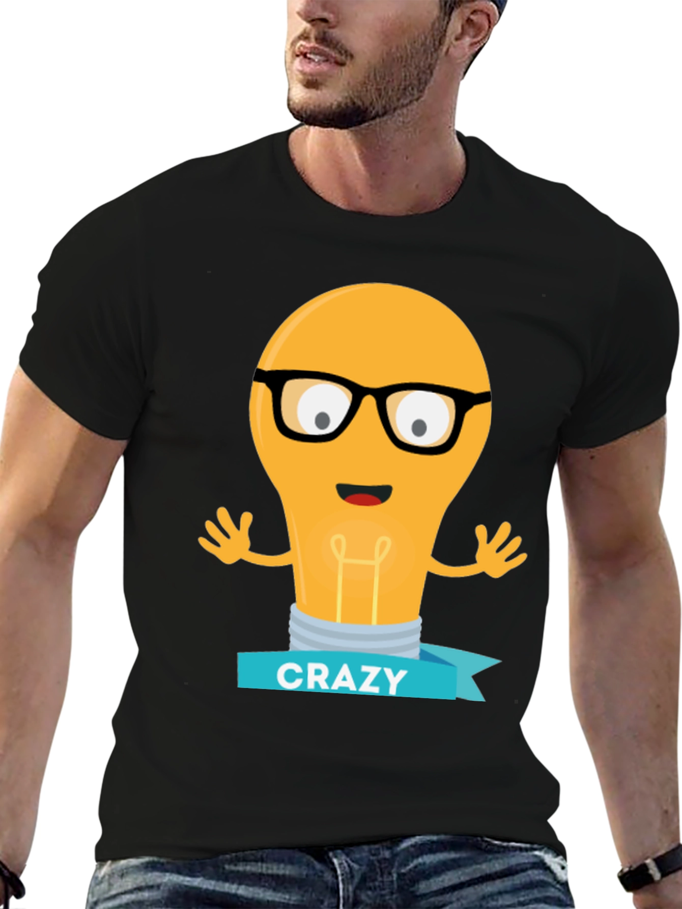 Crazy Lightbulb T-Shirt - Geeky Fun Tee