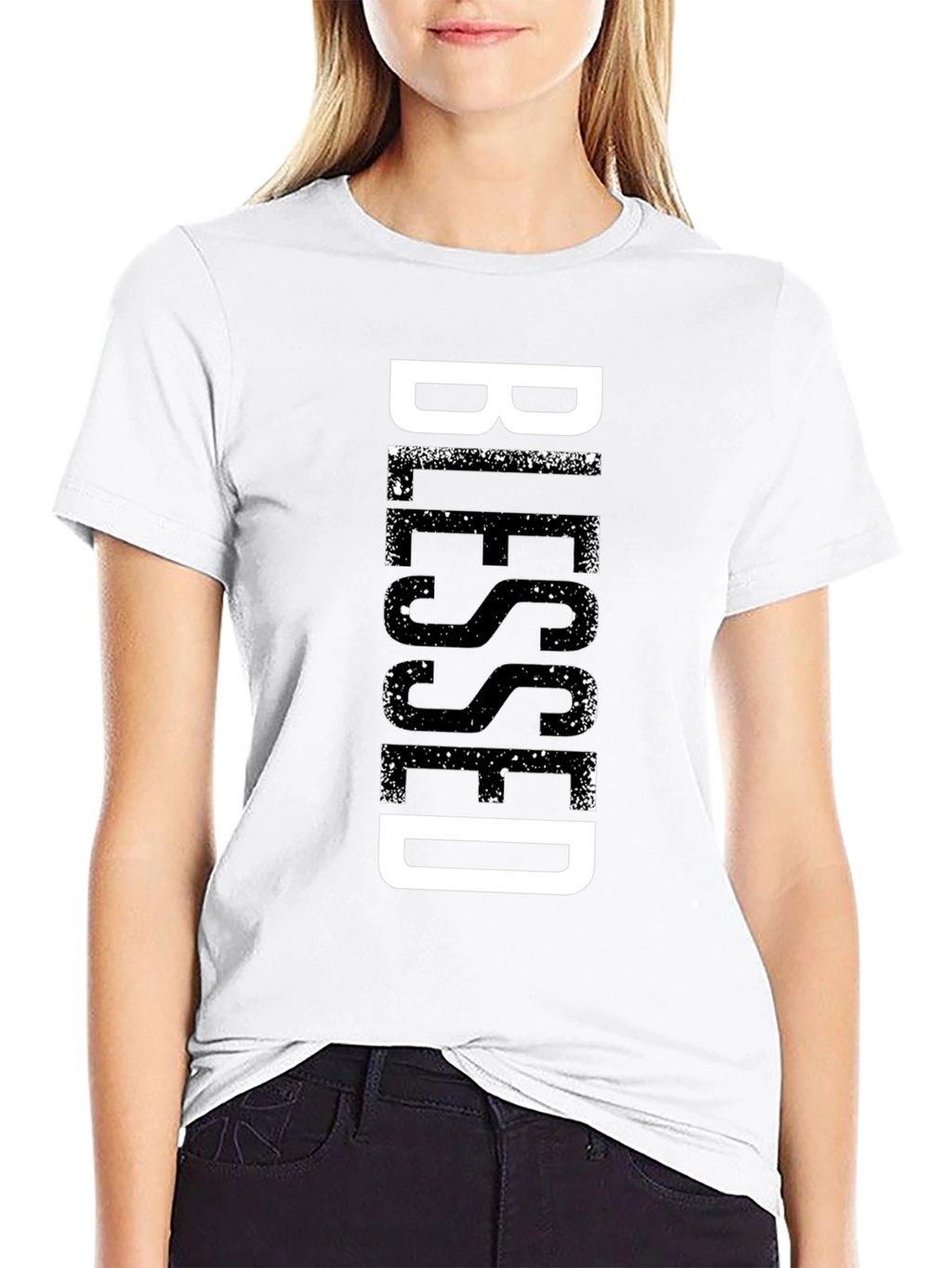 Blessed Graphic Print Black T-Shirt
