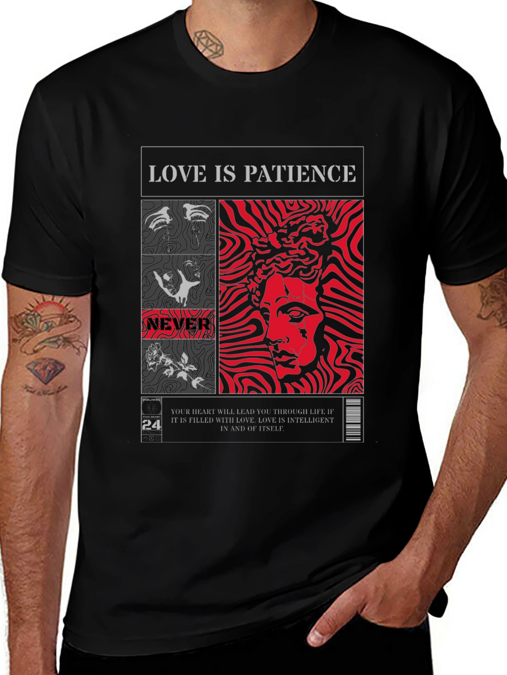 Love is Patience Graphic Tee - Black