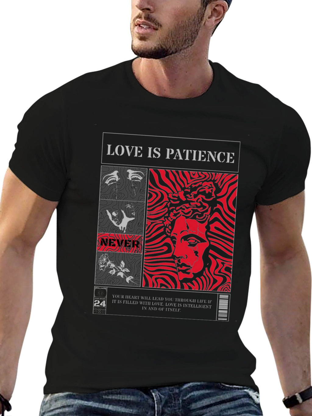 Love is Patience Graphic Tee - Black