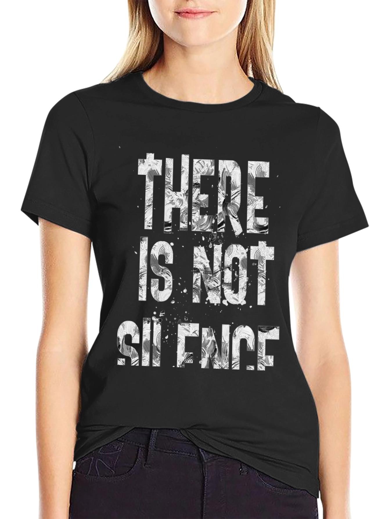 There Is Not Silence Graphic Tee - Black