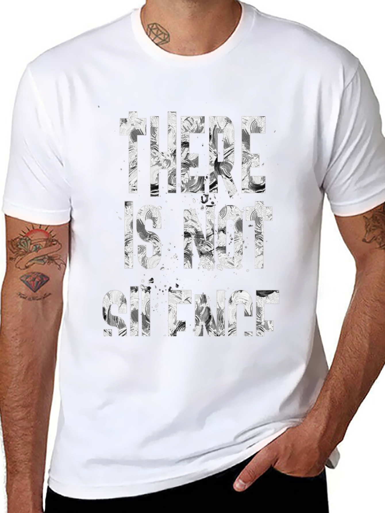 There Is Not Silence Graphic Tee - Black