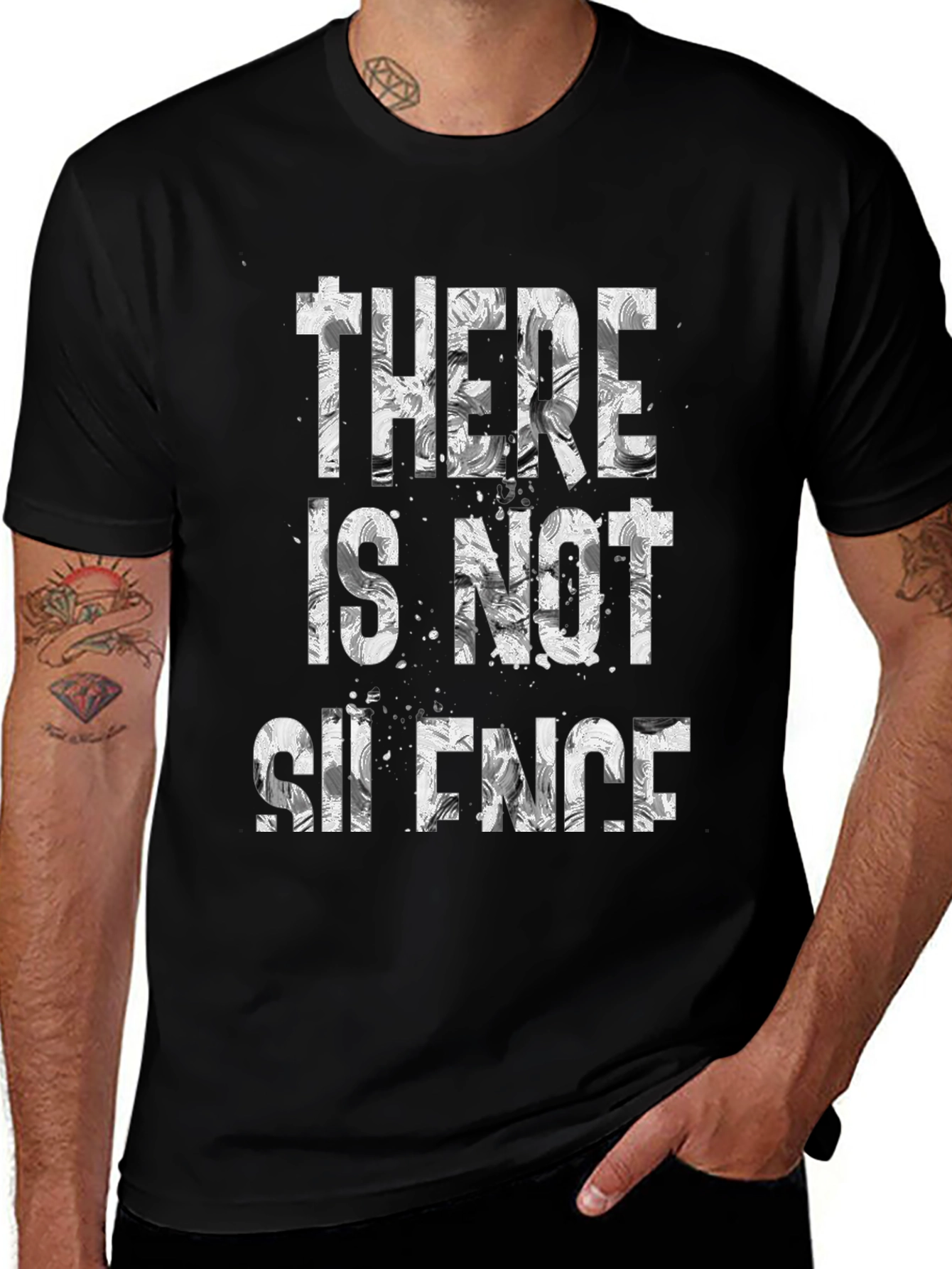 There Is Not Silence Graphic Tee - Black