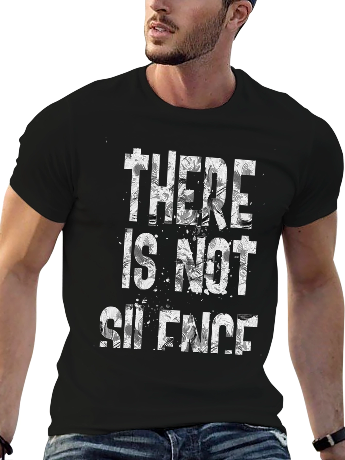 There Is Not Silence Graphic Tee - Black