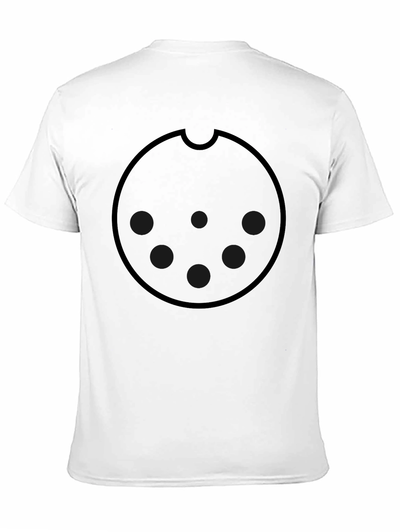 Graphic Black Tee with Round Cookie Design