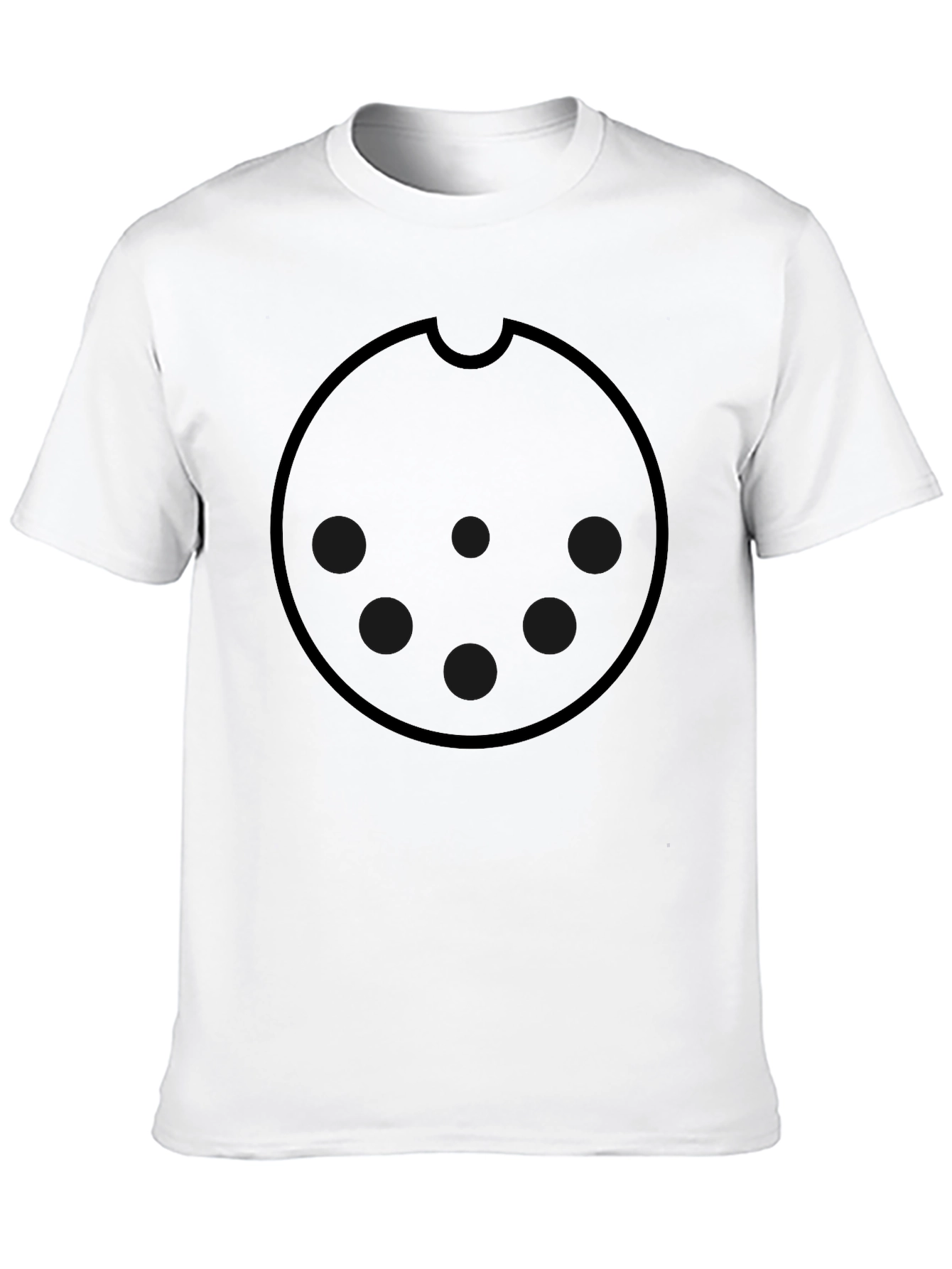 Graphic Black Tee with Round Cookie Design
