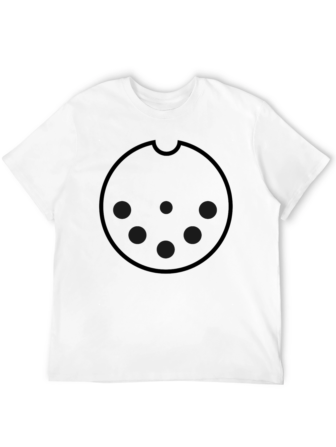 Graphic Black Tee with Round Cookie Design