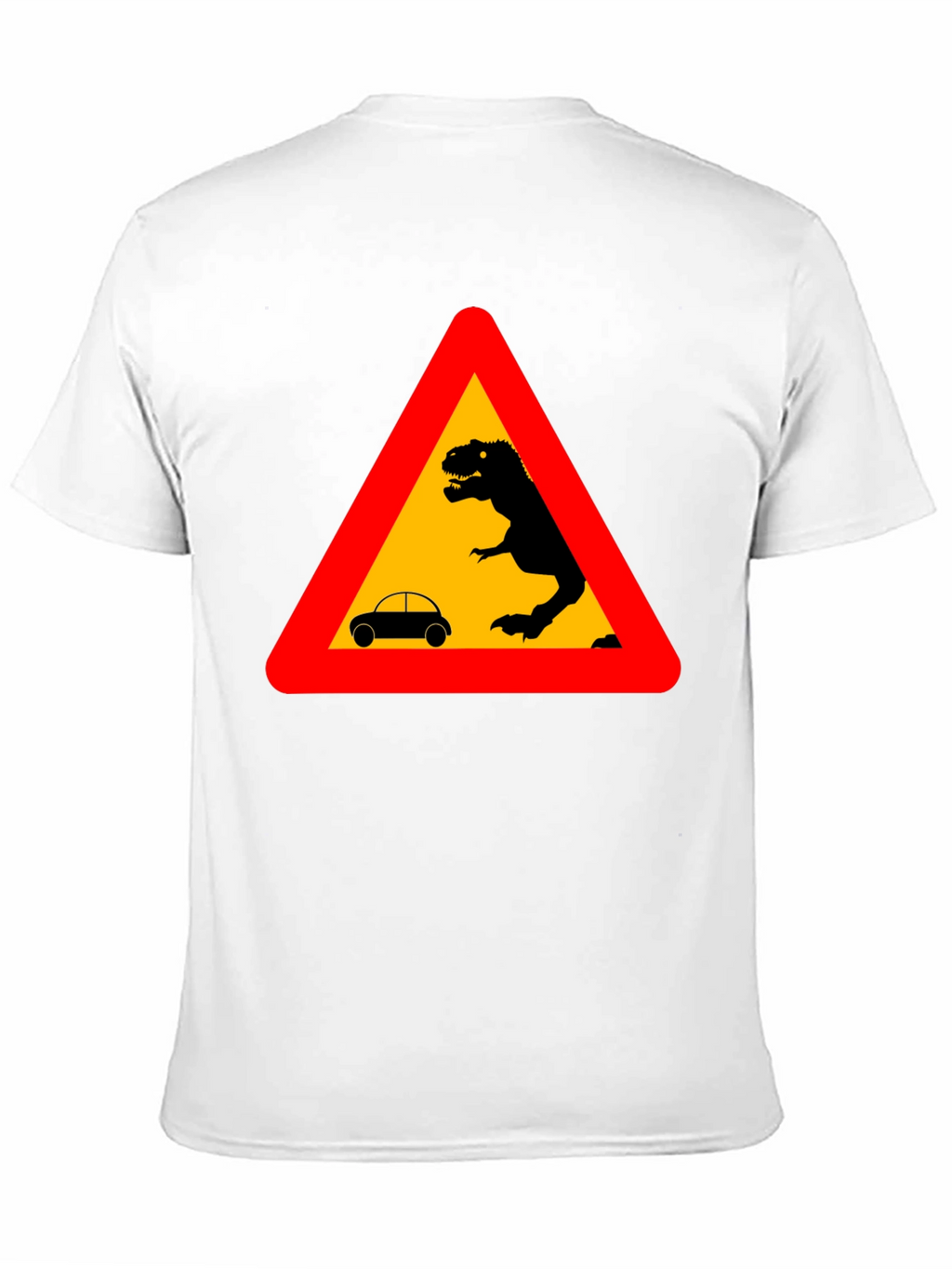 Dinosaur Warning T-Shirt - Black Novelty Tee