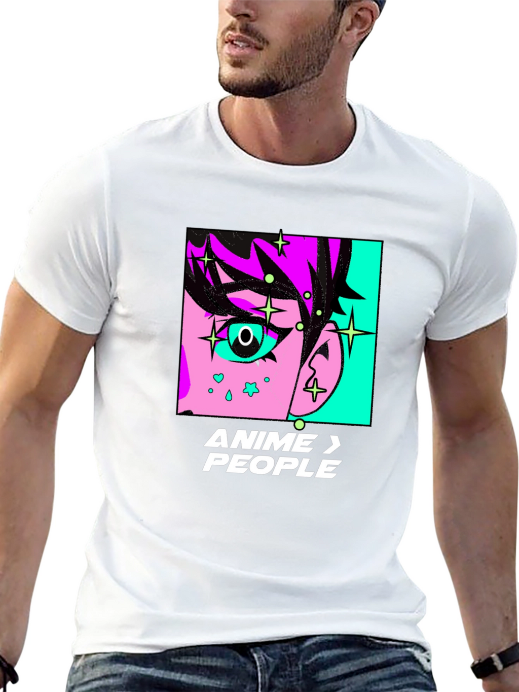 Anime > People Black Graphic T-Shirt