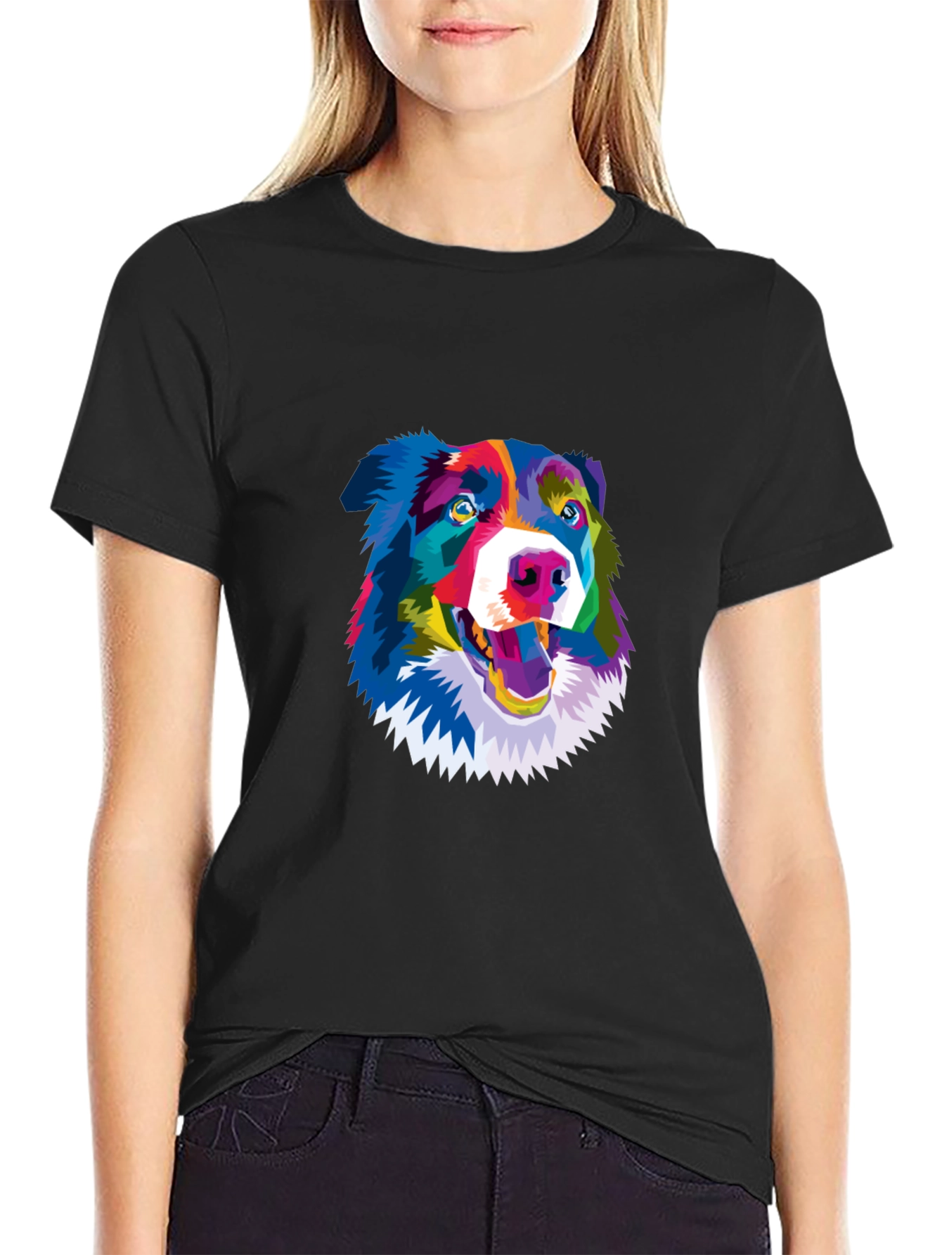 Colorful Dog Graphic Tee - Stylish Comfort