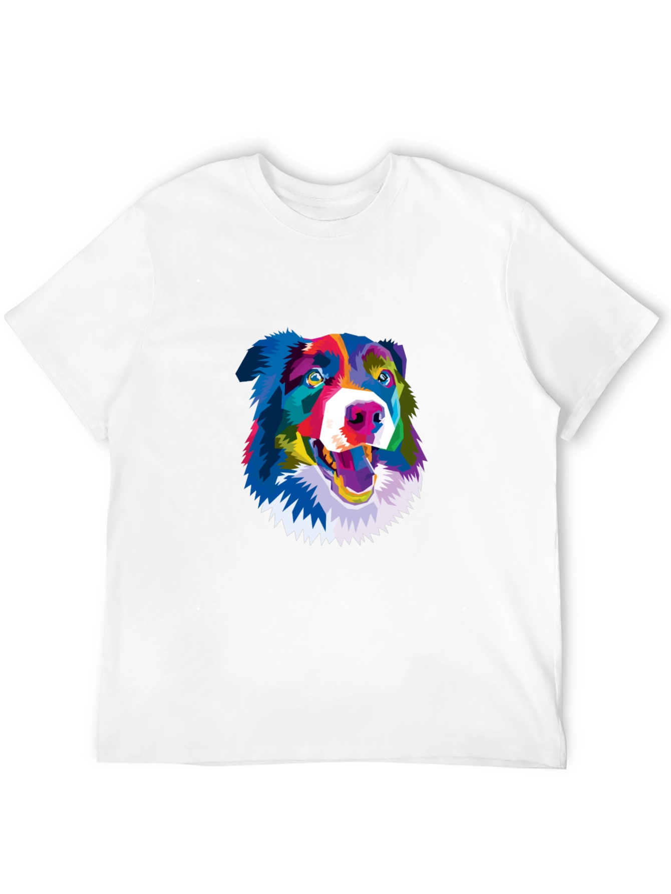 Colorful Dog Graphic Tee - Stylish Comfort