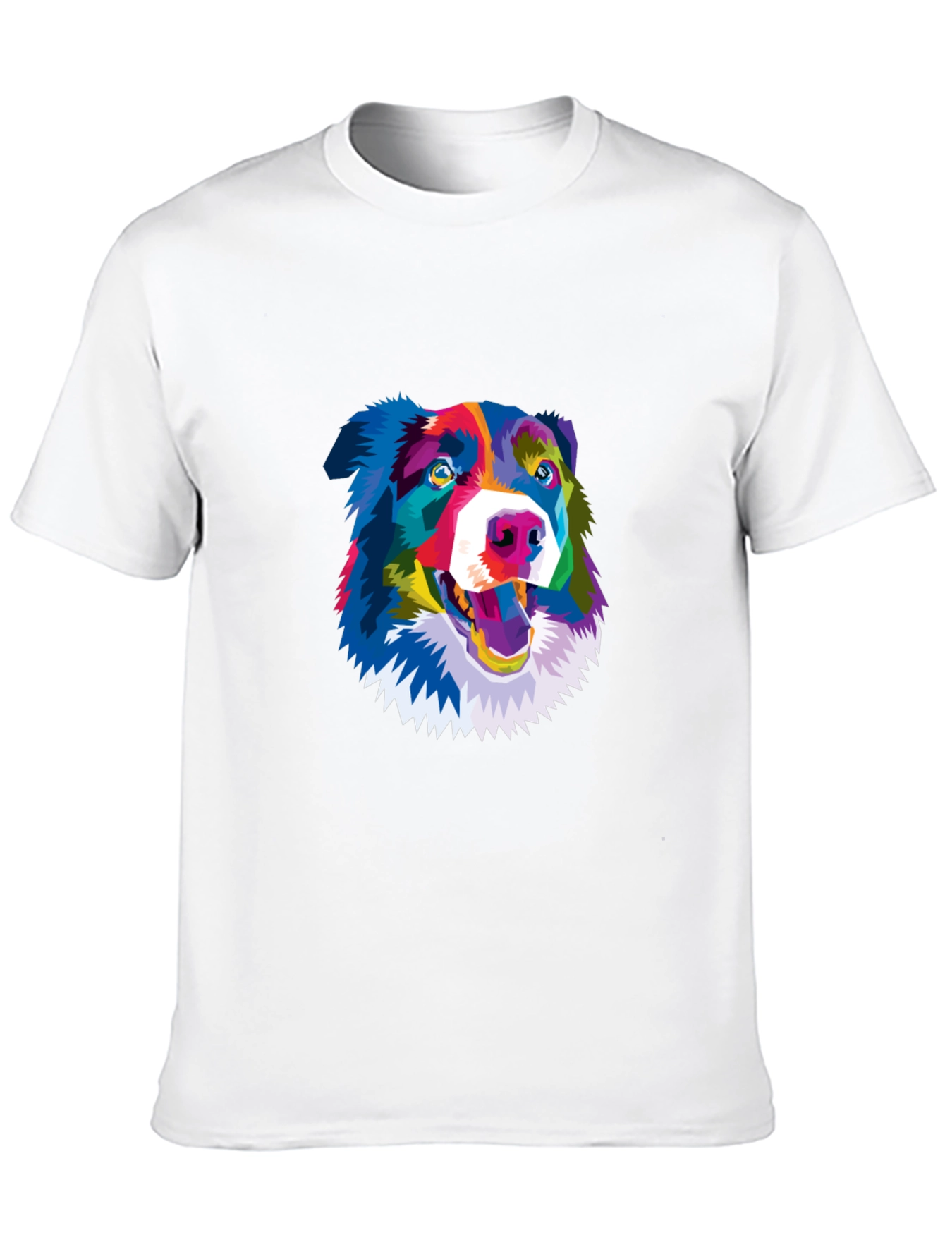 Colorful Dog Graphic Tee - Stylish Comfort