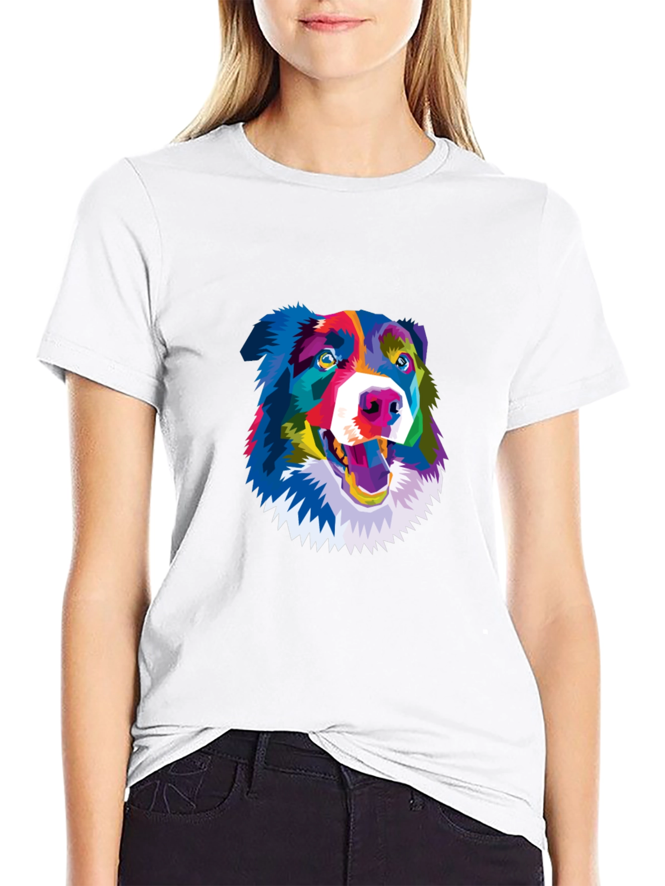 Colorful Dog Graphic Tee - Stylish Comfort