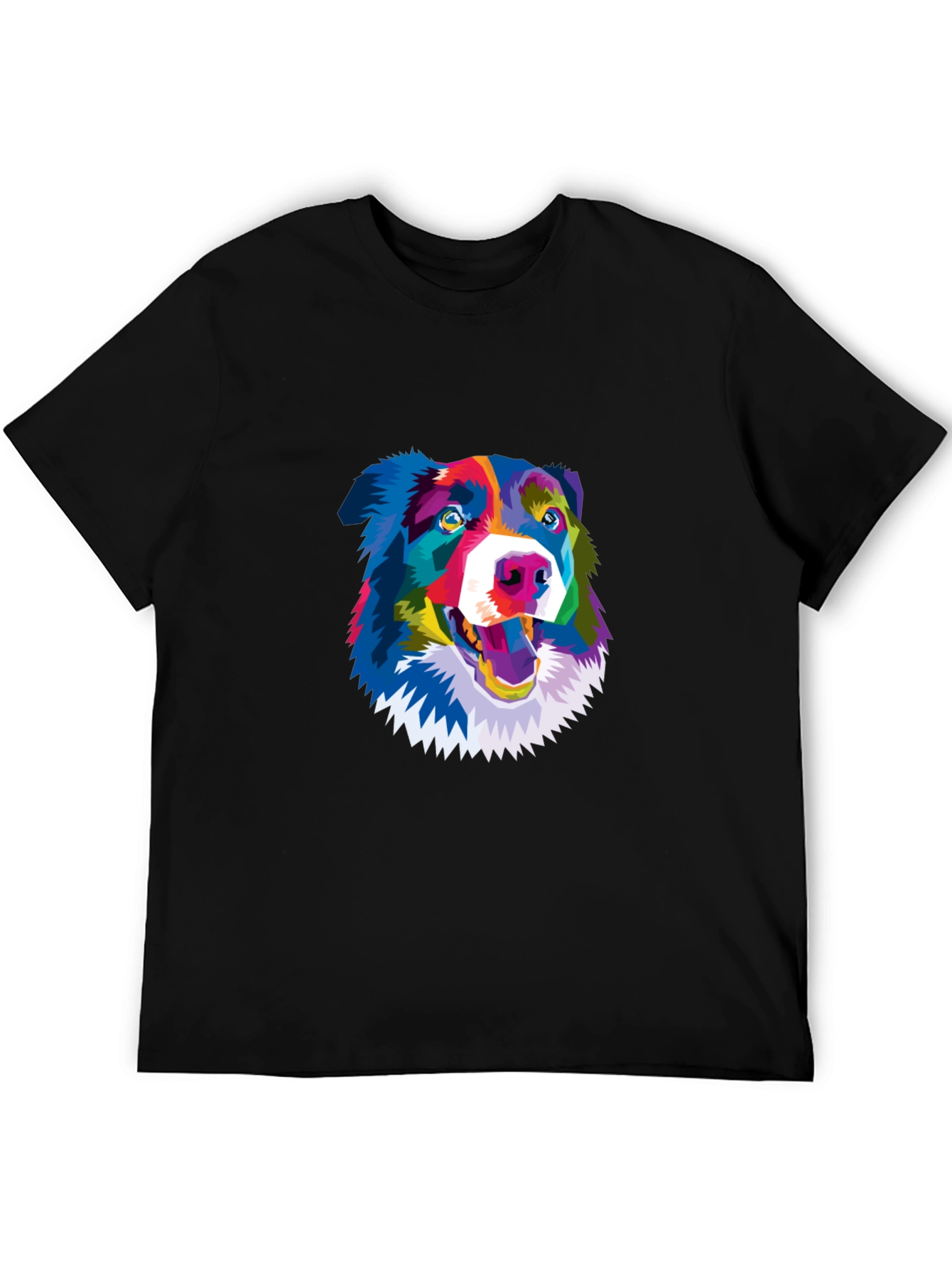 Colorful Dog Graphic Tee - Stylish Comfort