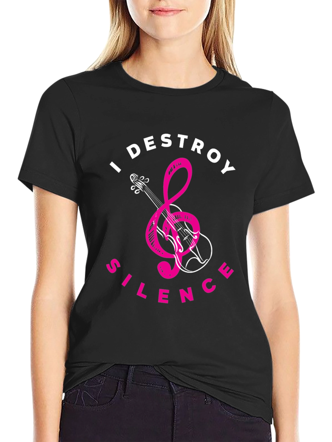 I Destroy Silence Black Graphic Tee