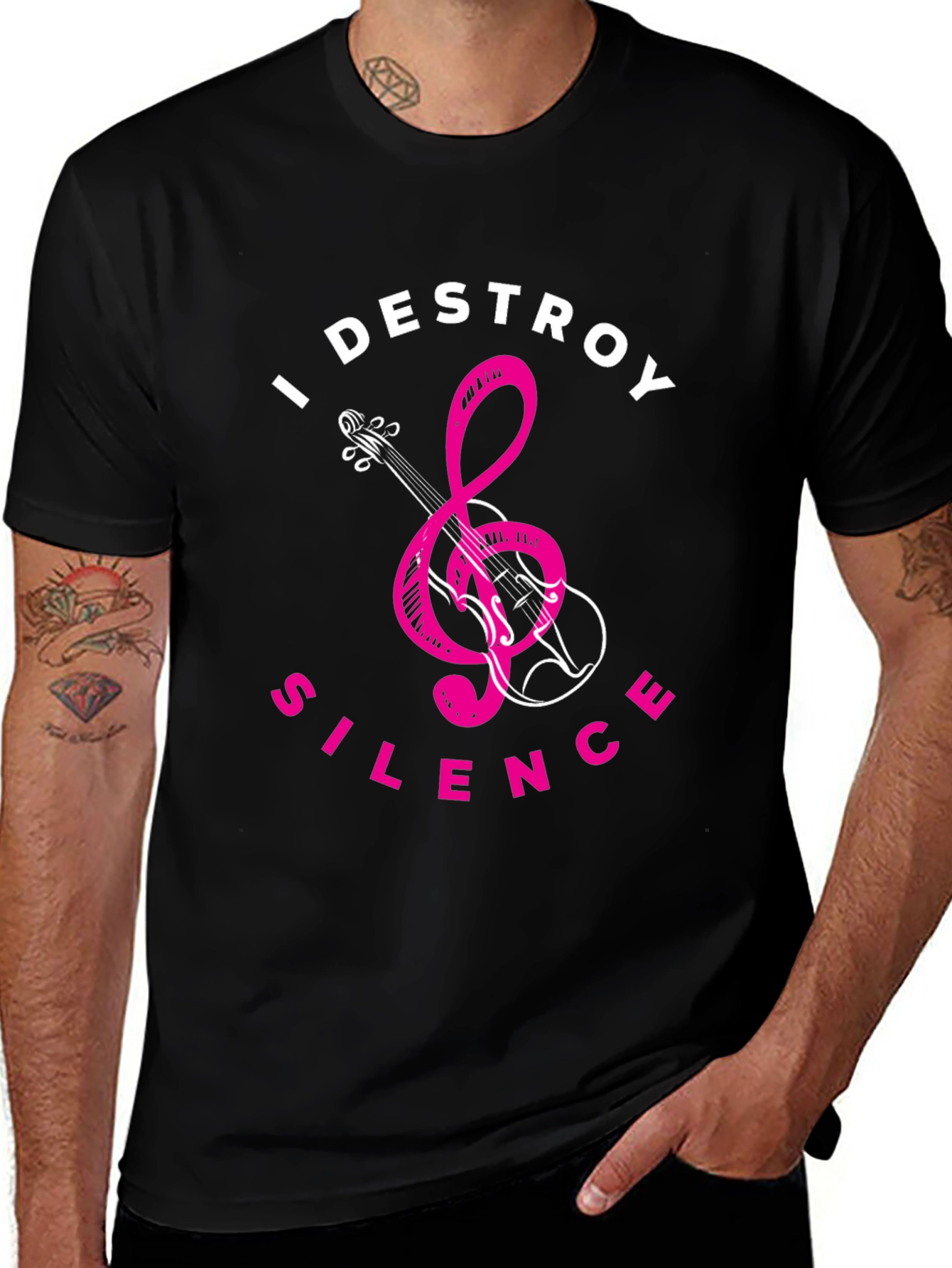 I Destroy Silence Black Graphic Tee