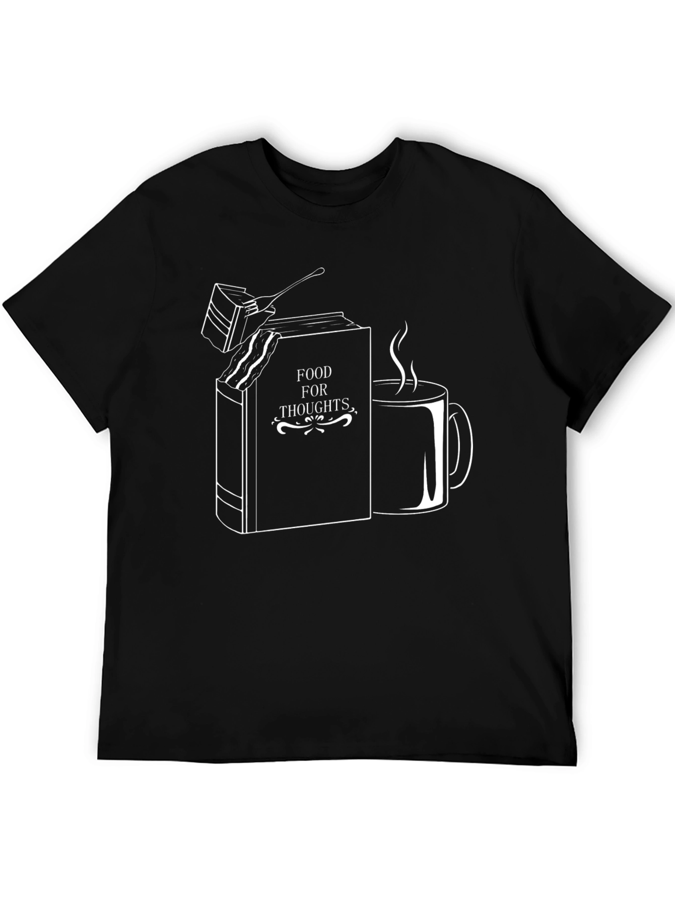 Food For Thoughts Black Graphic T-Shirt