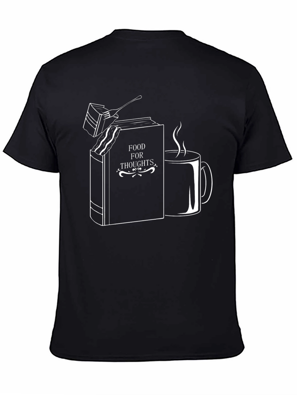 Food For Thoughts Black Graphic T-Shirt