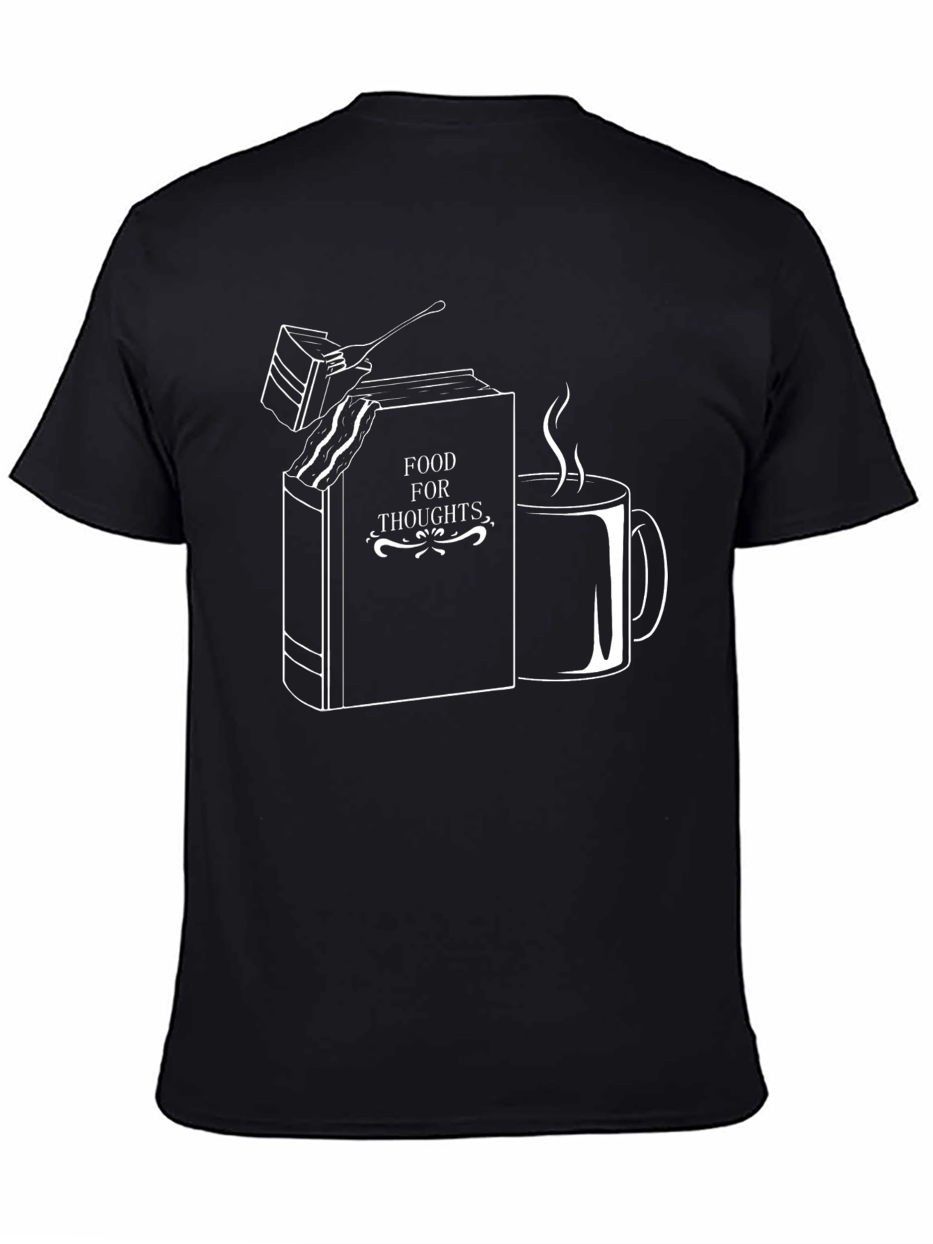 Food For Thoughts Black Graphic T-Shirt