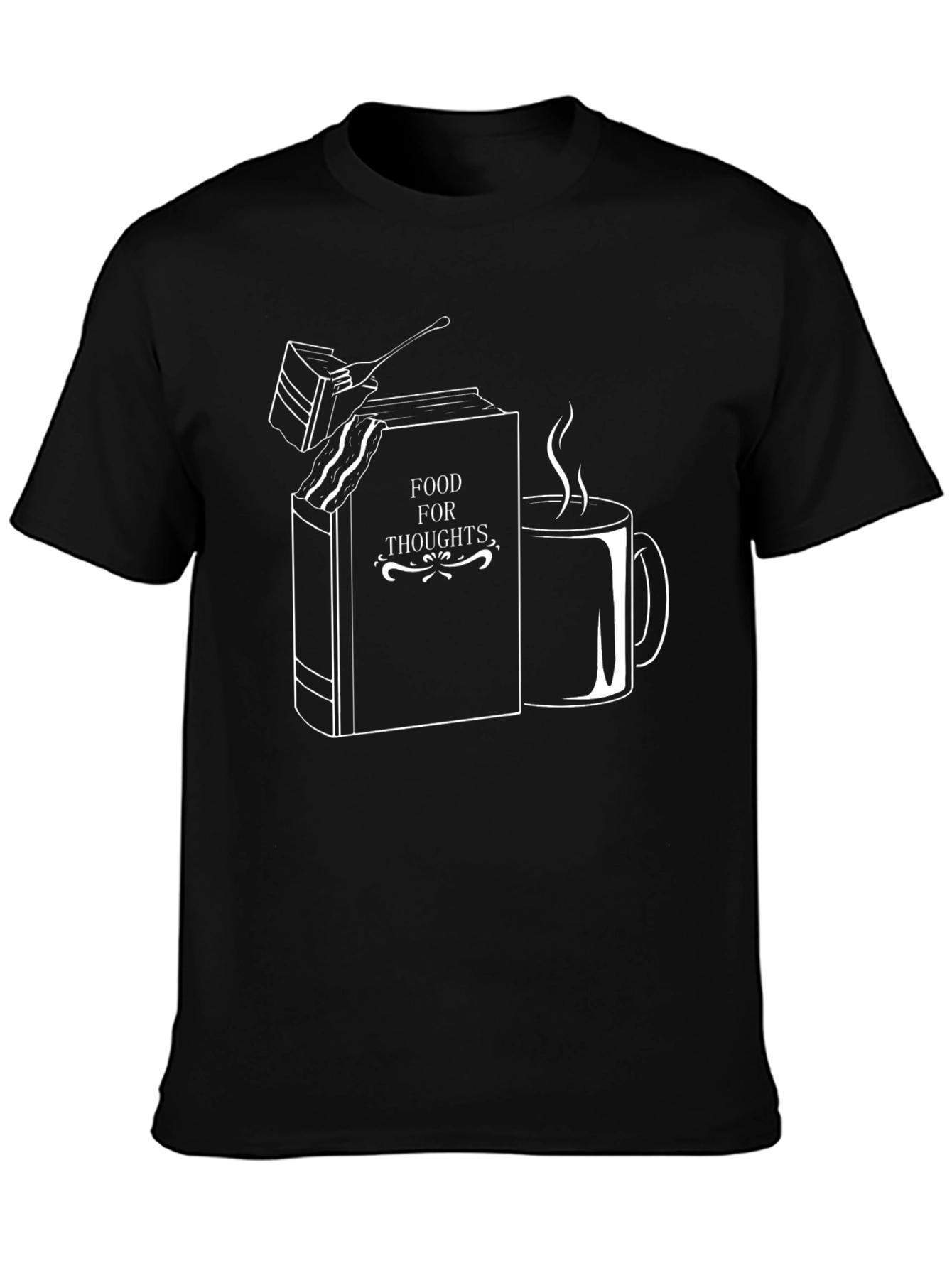 Food For Thoughts Black Graphic T-Shirt