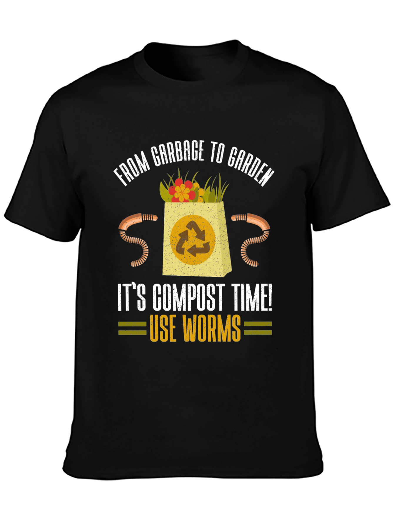 Compost Time Worms T-Shirt - From Garbage to Garden Tee