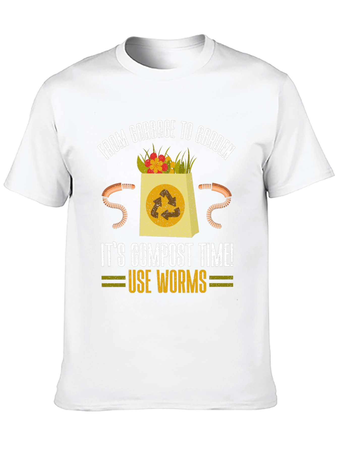 Compost Time Worms T-Shirt - From Garbage to Garden Tee