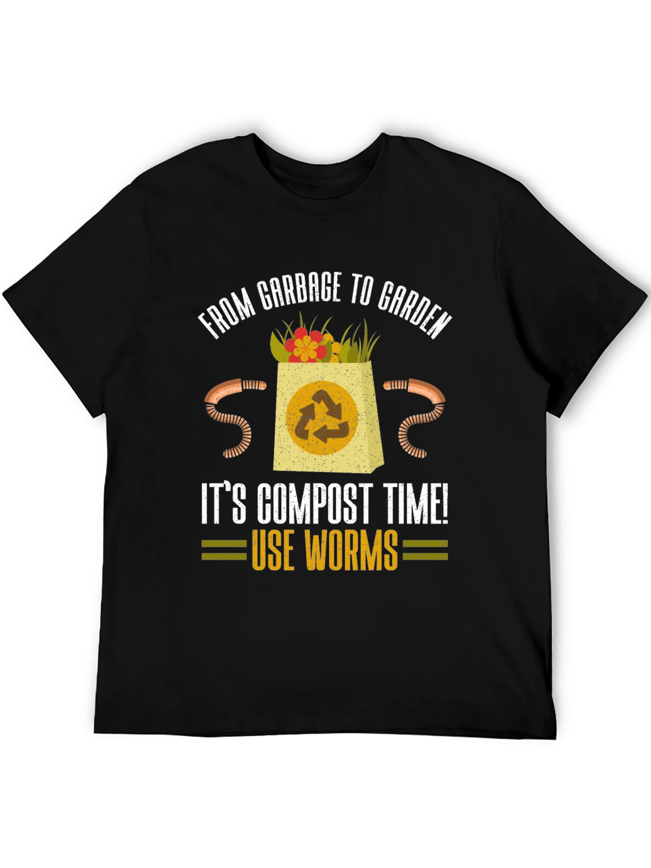 Compost Time Worms T-Shirt - From Garbage to Garden Tee