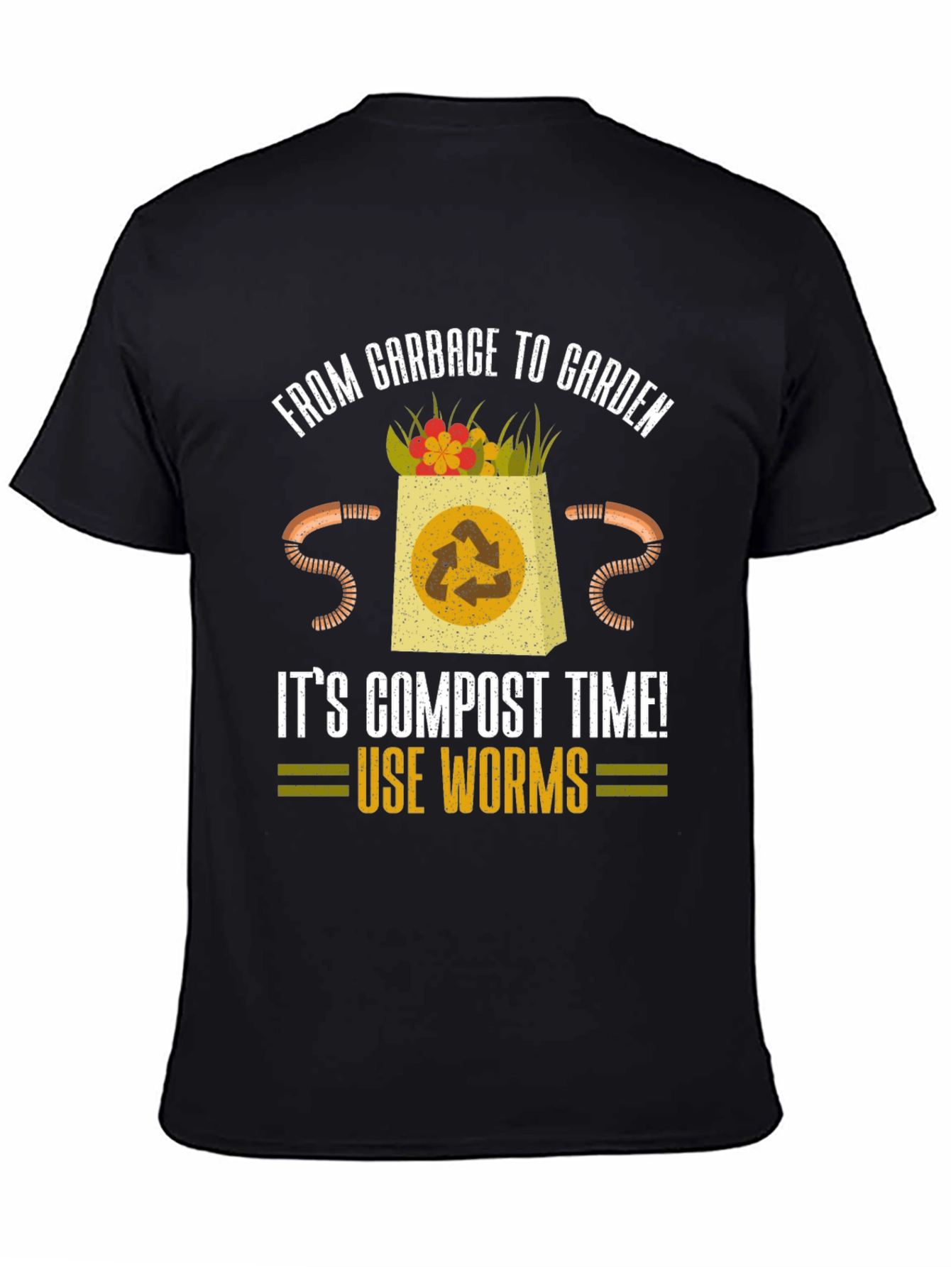 Compost Time Worms T-Shirt - From Garbage to Garden Tee