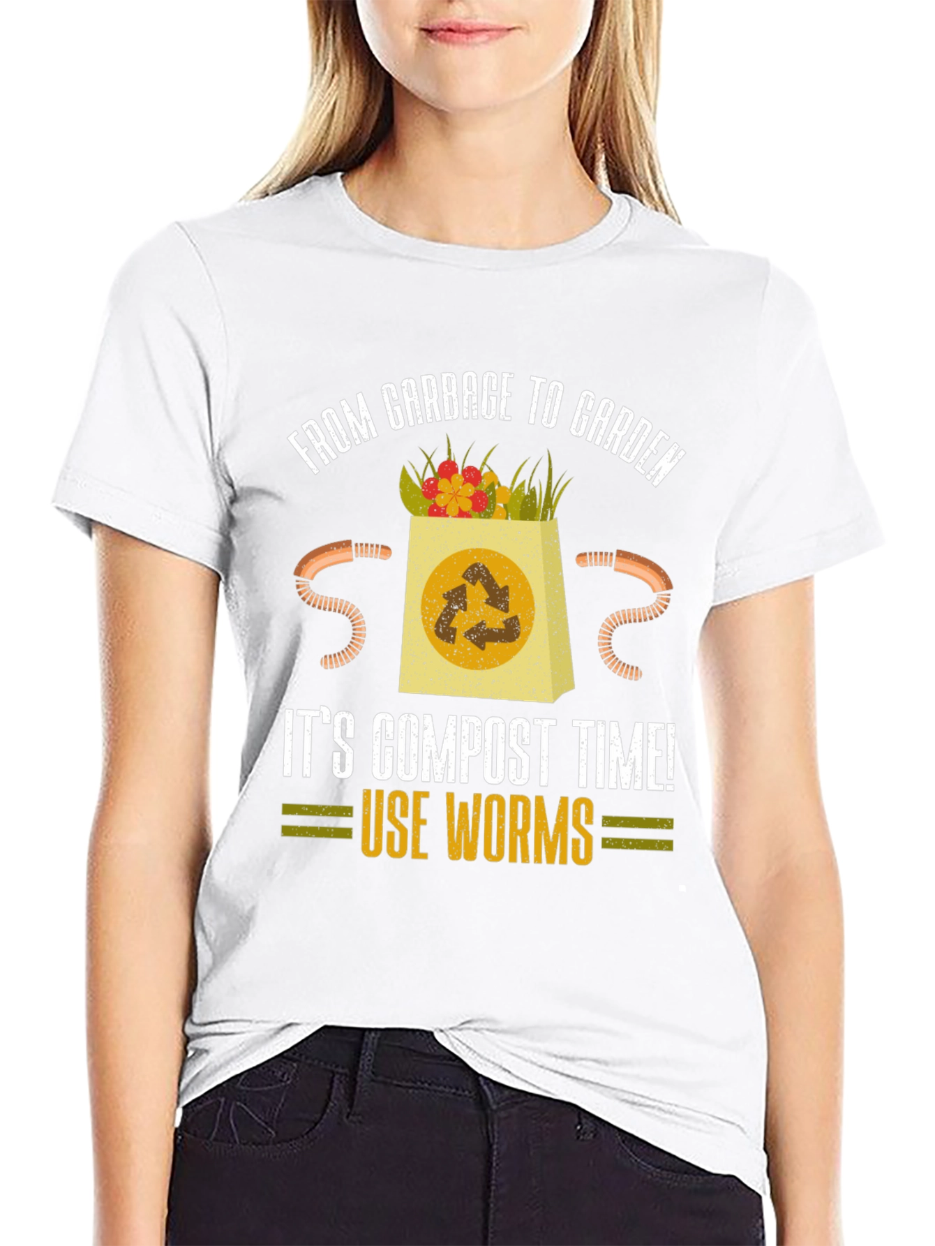 Compost Time Worms T-Shirt - From Garbage to Garden Tee