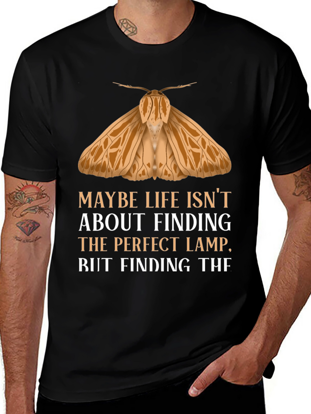 Moth Lamp Funny Graphic Tee