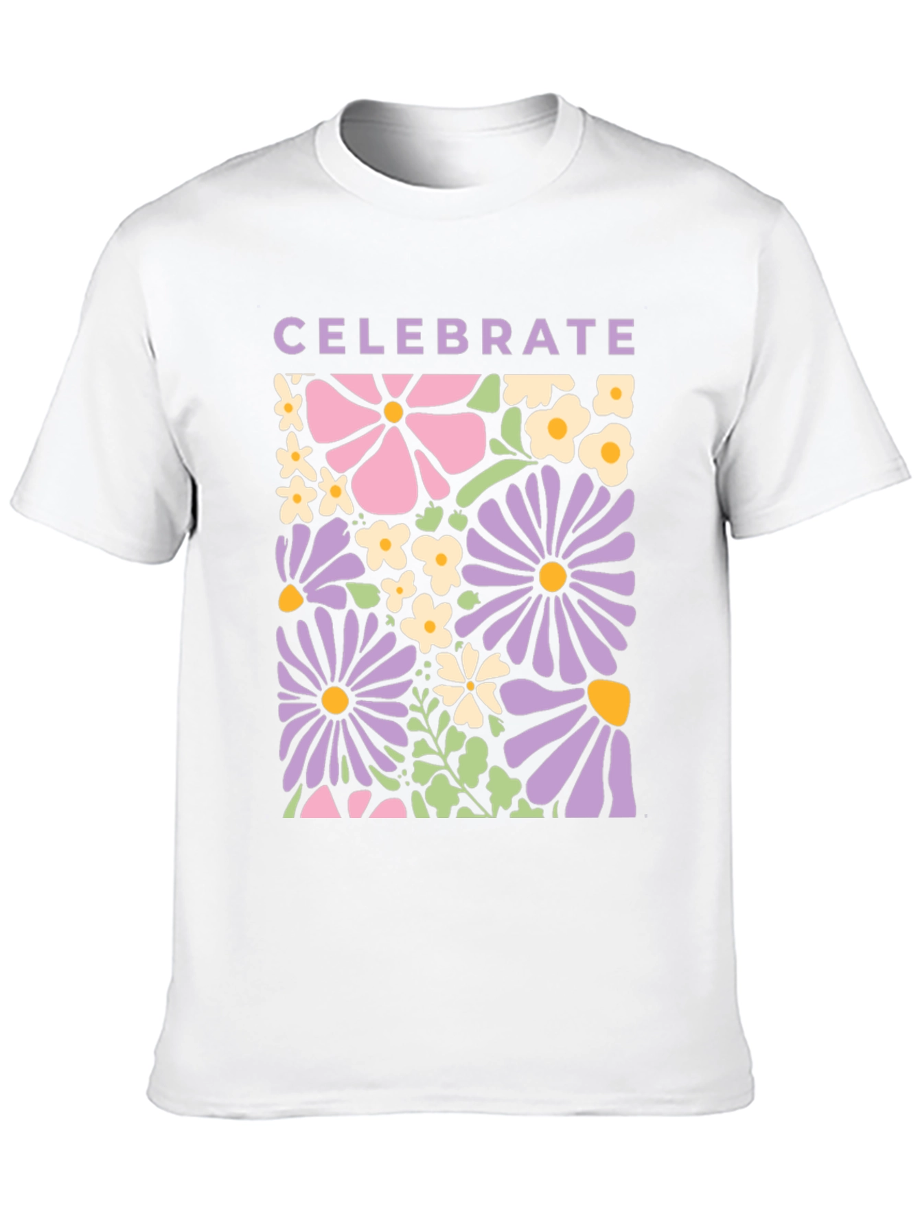 Celebrate Floral Graphic Tee - Retro Flower Power Shirt