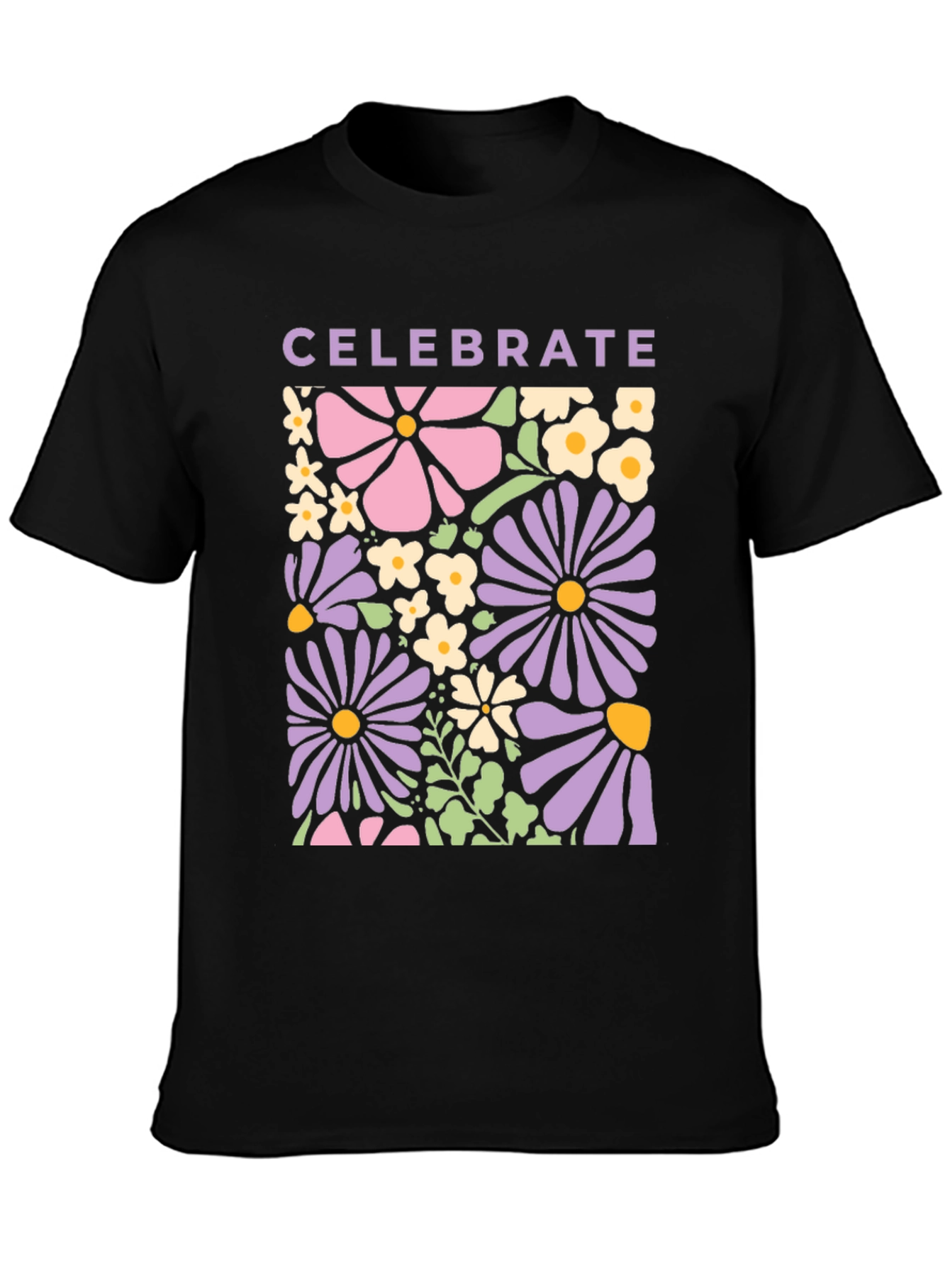 Celebrate Floral Graphic Tee - Retro Flower Power Shirt