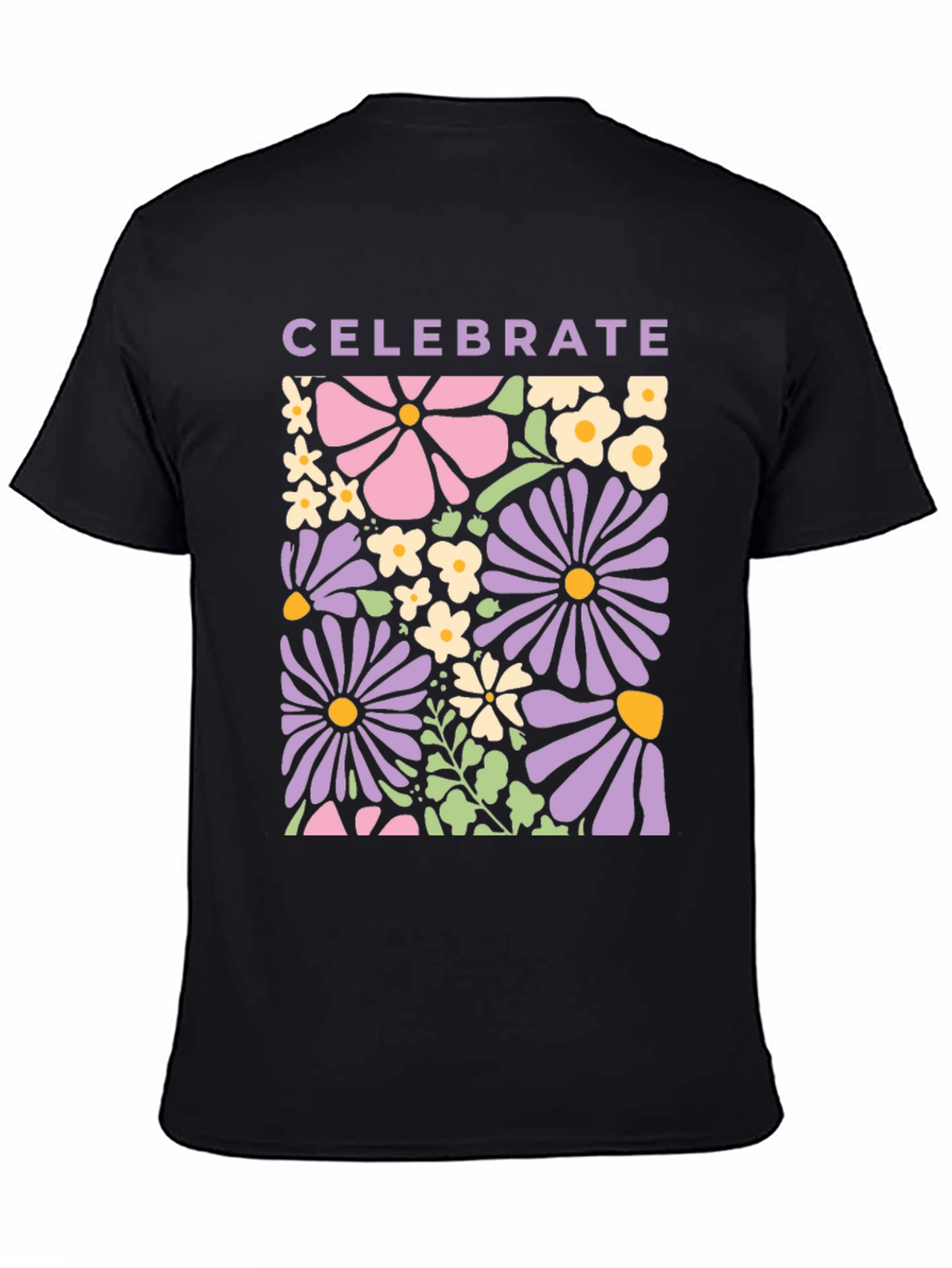 Celebrate Floral Graphic Tee - Retro Flower Power Shirt