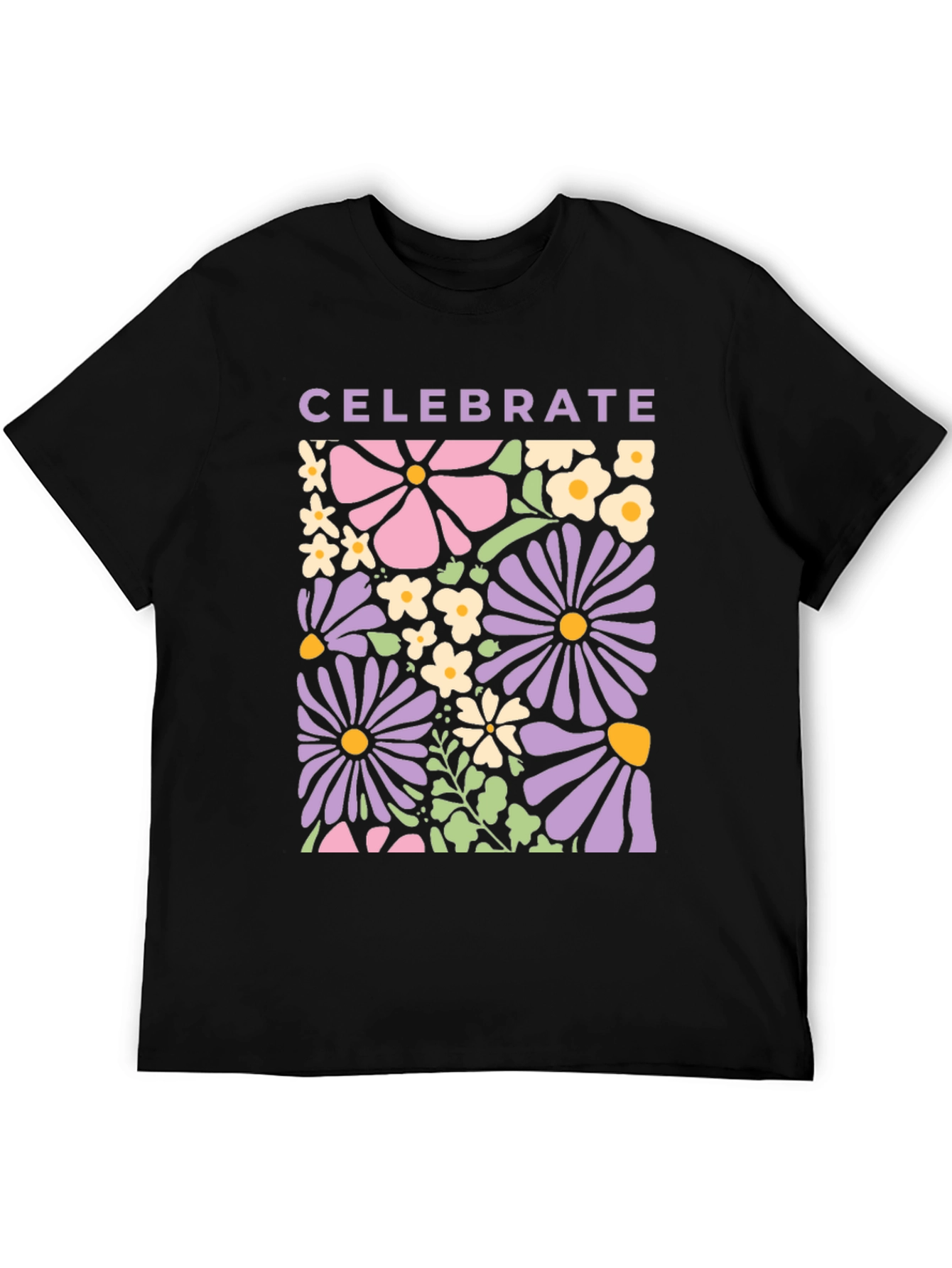 Celebrate Floral Graphic Tee - Retro Flower Power Shirt