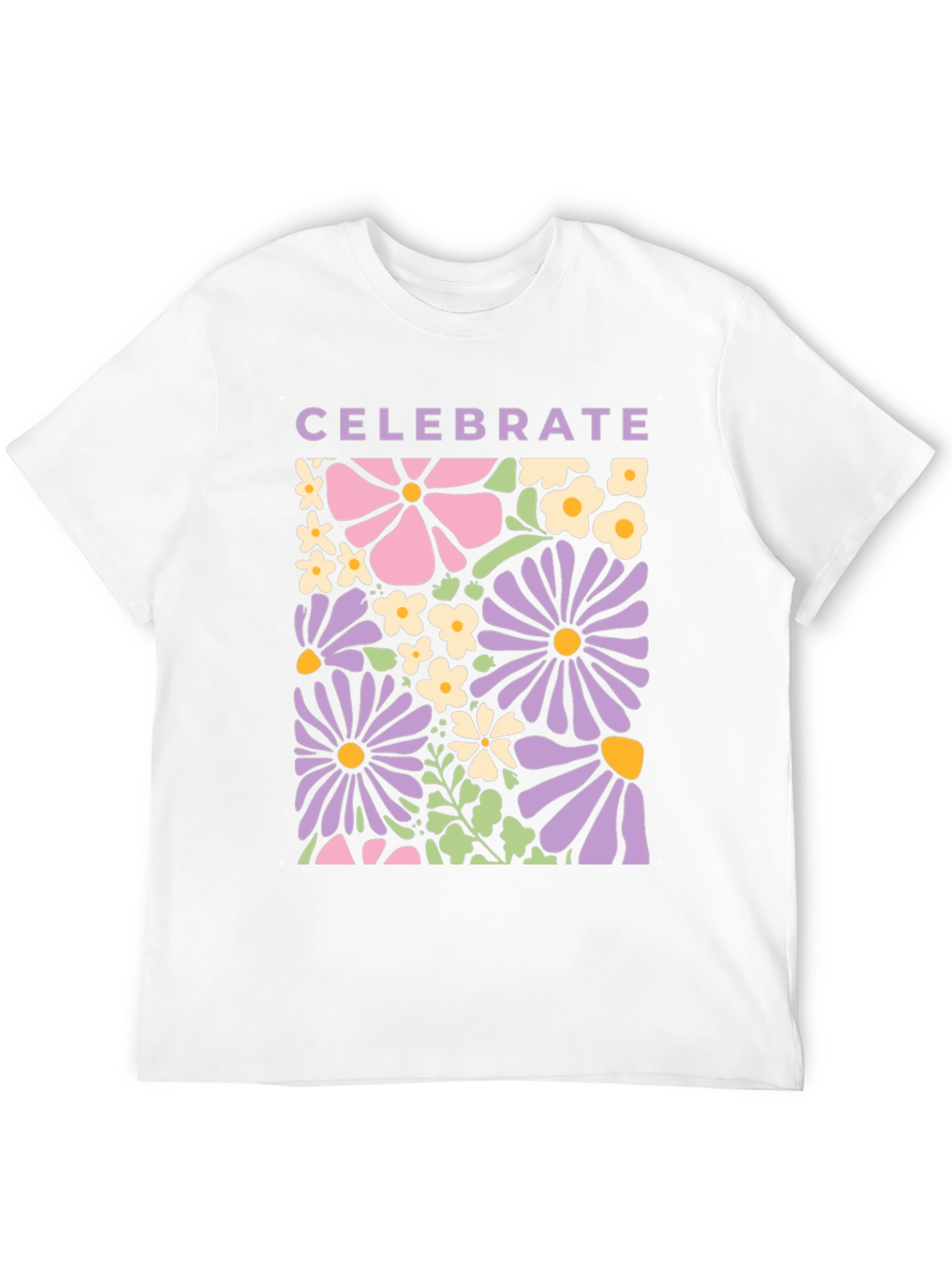 Celebrate Floral Graphic Tee - Retro Flower Power Shirt