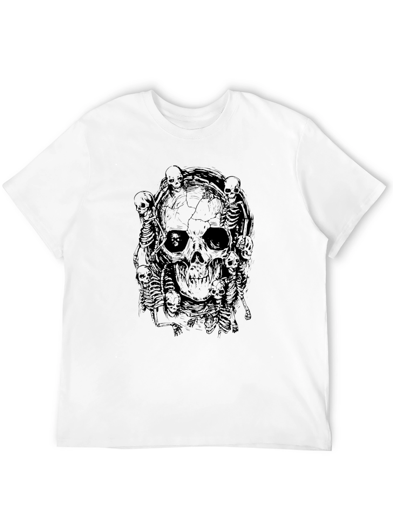 Skull & Skeletons Graphic Print Black T-Shirt