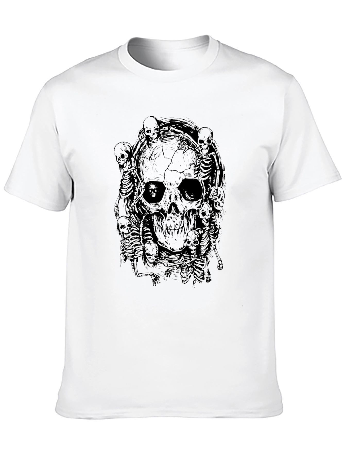 Skull & Skeletons Graphic Print Black T-Shirt