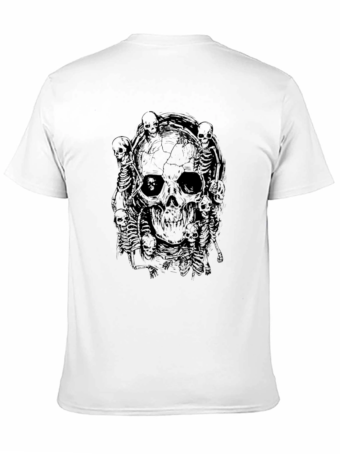 Skull & Skeletons Graphic Print Black T-Shirt