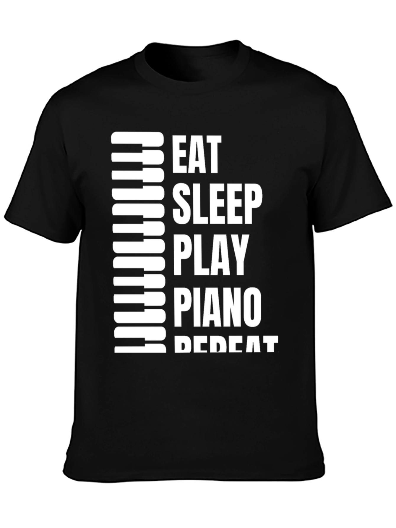 Eat Sleep Play Piano Repeat Graphic T-Shirt