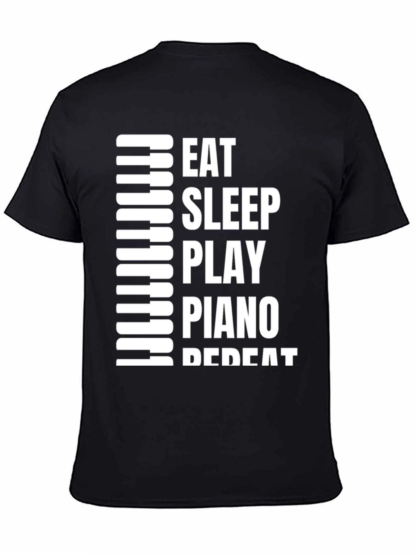 Eat Sleep Play Piano Repeat Graphic T-Shirt