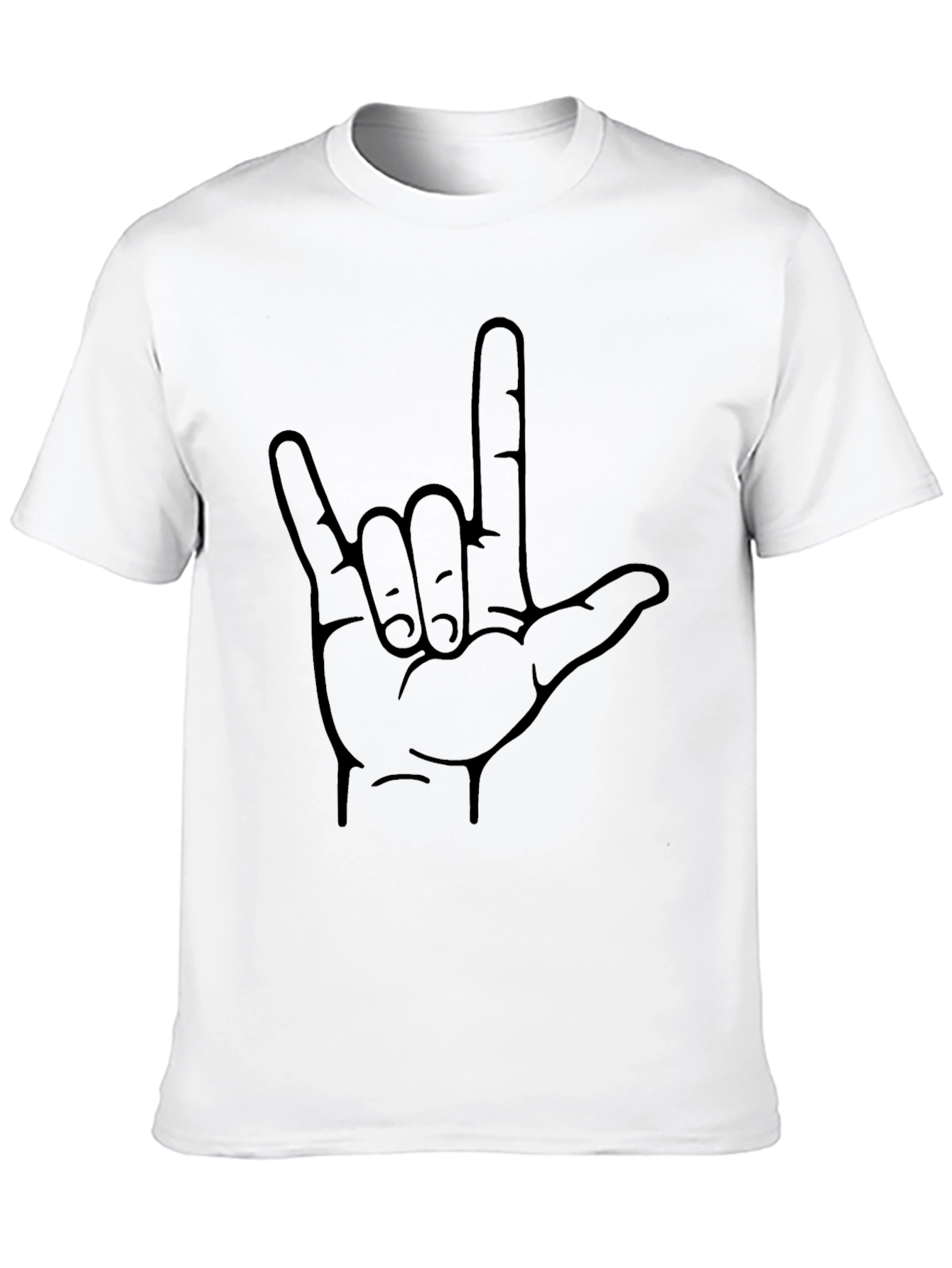 Black Graphic Tee - I Love You Sign