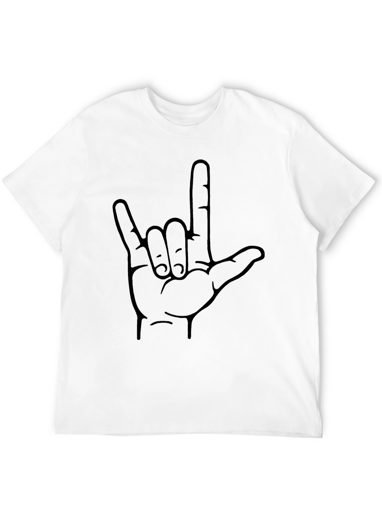 Black Graphic Tee - I Love You Sign