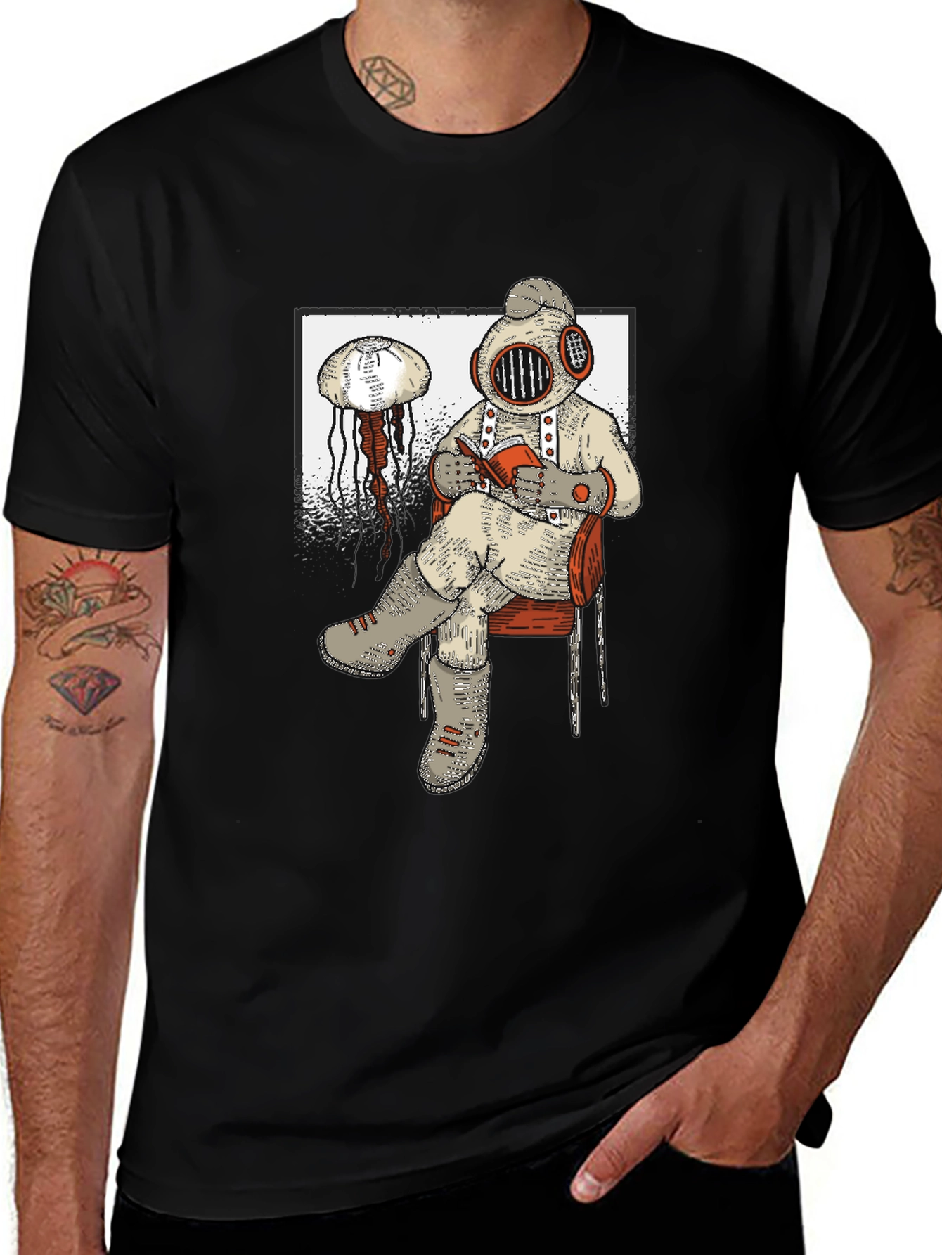 Diver Reading T-Shirt