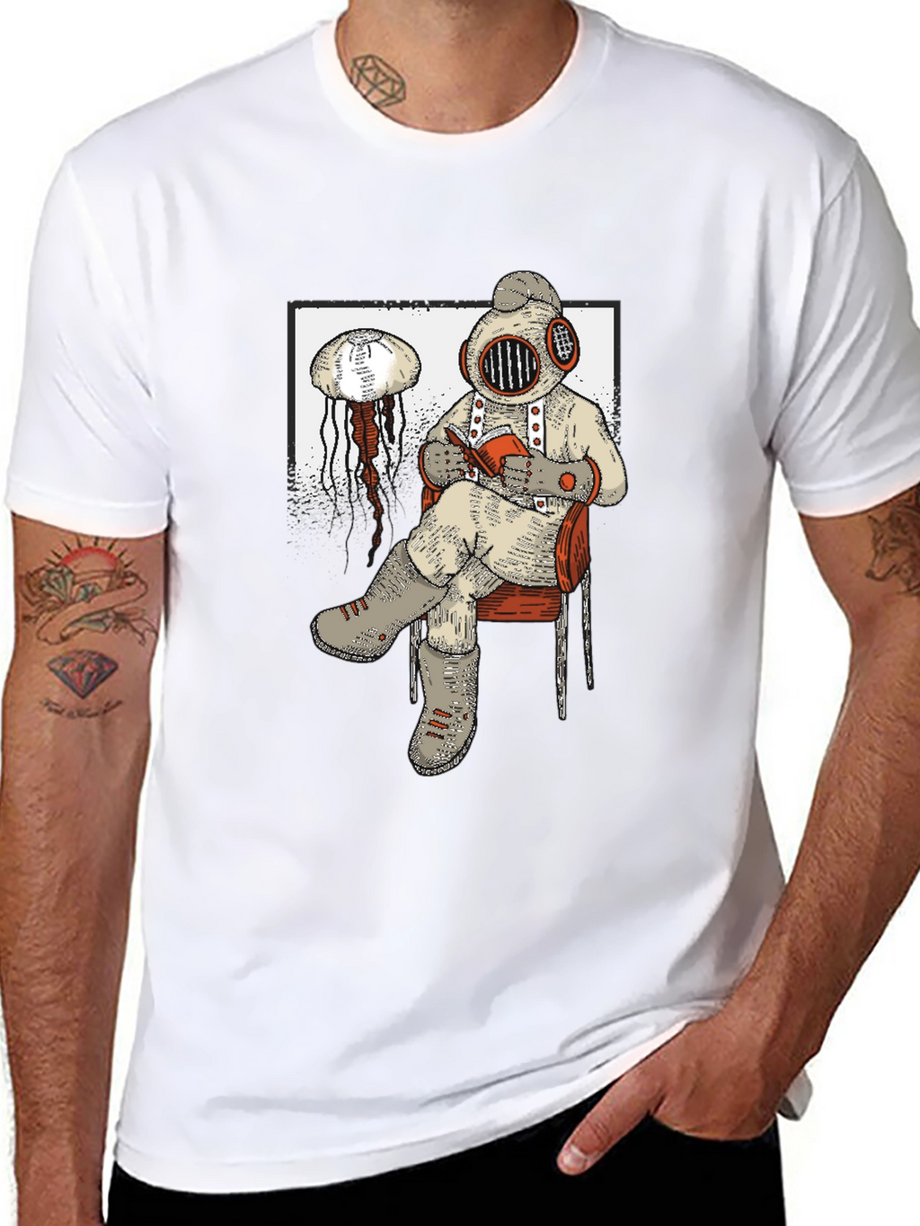 Diver Reading T-Shirt