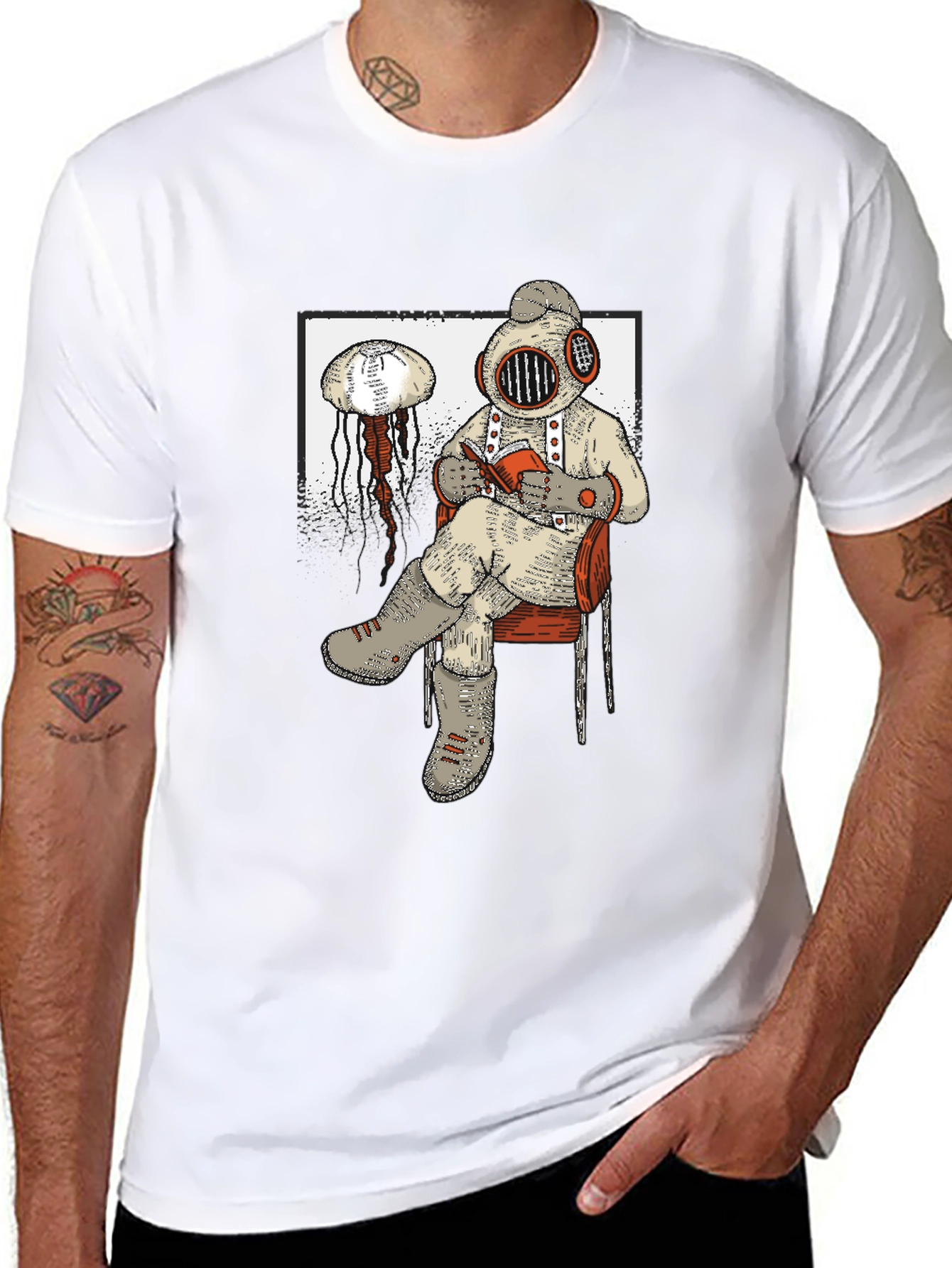 Diver Reading T-Shirt