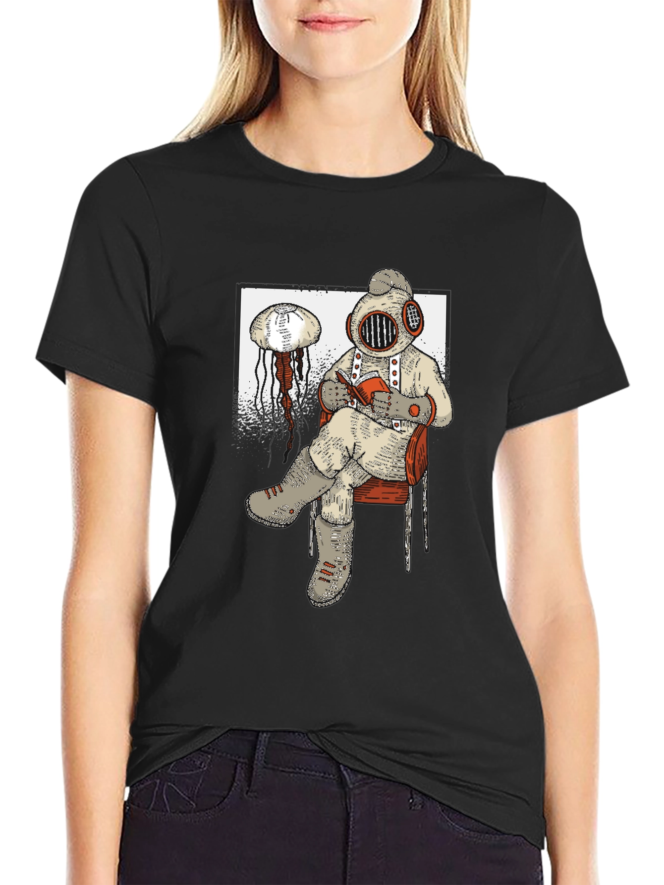 Diver Reading T-Shirt