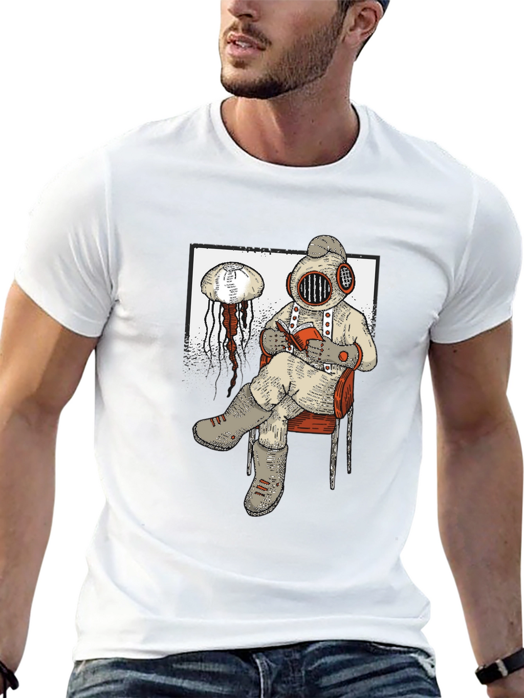 Diver Reading T-Shirt
